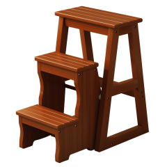 A5L solid wood ladder, home-use foldable multifunctional three-step ladder, indoor simple staircase step stool, step ladder