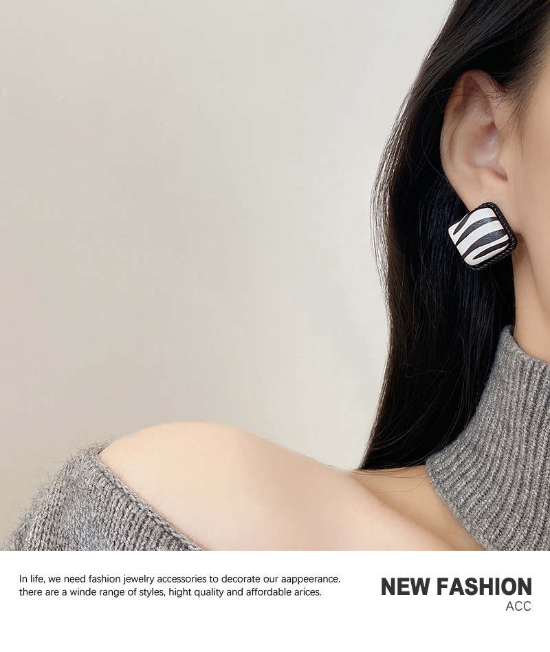 Plaid Fashion Design Ear Jewelry Simple Personality Trend Earrings display picture 4