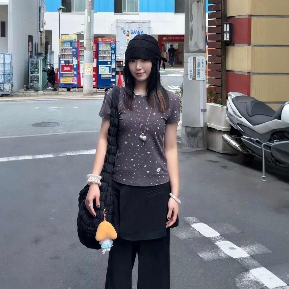 Camiseta americana de manga corta estampada con estrellas de costura encantadora, ropa de verano para estudiantes de escuela secundaria y secundaria, moda de ropa delgada. image 5