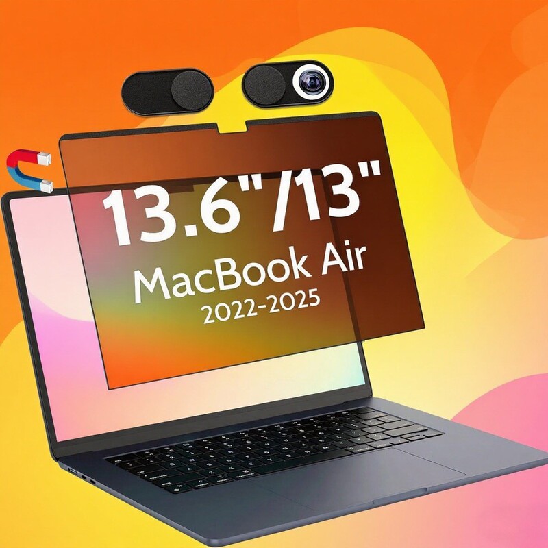 Suitable for Apple M5 MacBook Air 13.6inch Magnetic Privacy Film, Anti-Glare, Anti-Blue Light Screen Protector Suitable for Apple M5 MacBook Air 13.6inch Magnetic Privacy Film, Anti-Glare, Anti-Blue Light Screen Protector