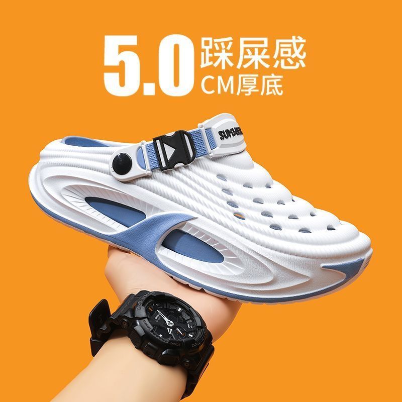 Korean Style Trendy Men's Clogs, Summer Soft-Soled, Non-Slip, Breathable, Suitable for Work, Shopping, Home, Outdoor, Slip-On Sandals Korean Style Trendy Men's Clogs, Summer Soft-Soled, Non-Slip, Breathable, Suitable for Work, Shopping, Home, Outdoor, Slip-On Sandals