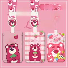 Cartoon retractable easy-pull buckle card holder access control bus citizen meal card anti-lost badge factory brand work card bus card holder