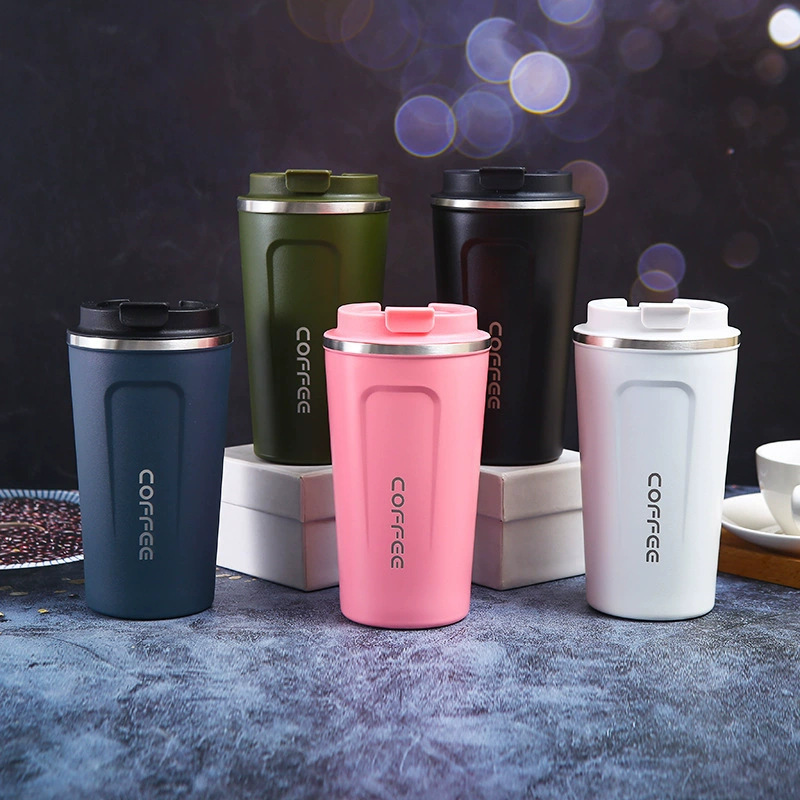 Cross-border simple new stainless steel coffee cup double-layer vacuum vacuum thermos cup car portable gift water cup