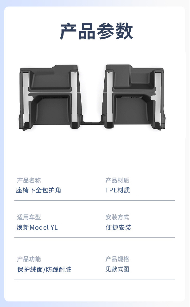 Suitable for Six-Seater Model Yl Tesla, Full Coverage Anti-Kick Corner Protection Accessories under the Seats, Cross-Border Wholesale