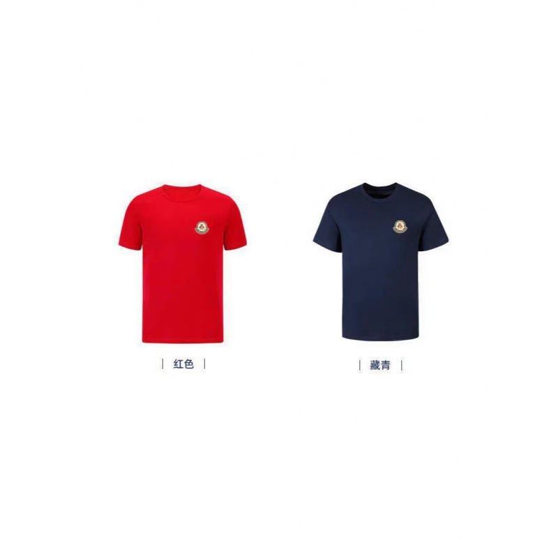 Three Tags Complete, Moncler-Style Men's Couple's Short-Sleeve T-Shirt, Black Versatile, 2026 Summer New Model, Light Luxury Embroidery Three Tags Complete, Moncler-Style Men's Couple's Short-Sleeve T-Shirt, Black Versatile, 2026 Summer New Model, Light Luxury Embroidery
