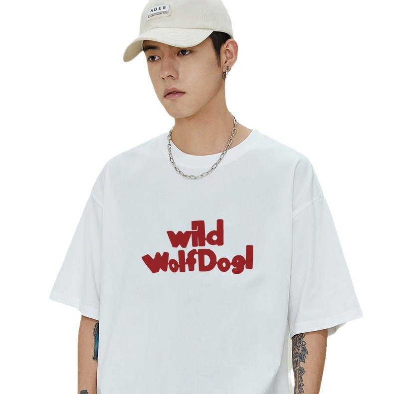 (2개) 무거운 여름 2024 폭발성 커플 티셔츠 홍콩 스타일 레트로 퓨어 코튼 라운드 넥 짧은 소매 티셔츠 INS 남성과 여성의 트렌디 티셔츠