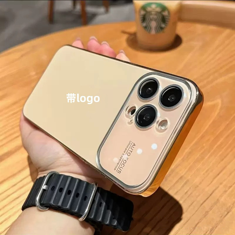 iPhone16PRO携帯電話ケース、電気メッキオリジナルカラービッグウィンドウゴーグル、Apple 15つや消し落下防止ハードケースに適しています。|undefined
