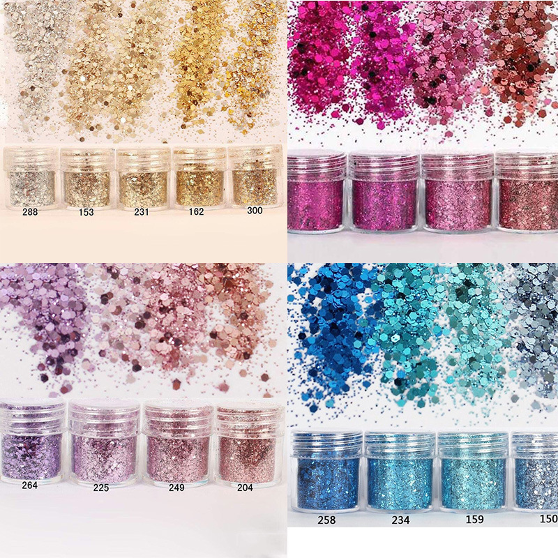 4-Color Set of Glue Glitter Powder Gradient Sequins Manicure Uv Glue Sequins Crystal Glue Mixed Glitter Glitter Sequins 4-Color Set of Glue Glitter Powder Gradient Sequins Manicure Uv Glue Sequins Crystal Glue Mixed Glitter Glitter Sequins
