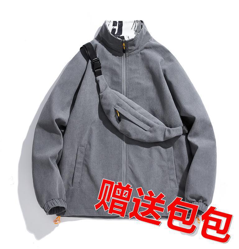American Pu Shuai spring and autumn high street fashion brand workwear casual jacket men's Japanese retro loose stand collar corduroy outside American Pu Shuai spring and autumn high street fashion brand workwear casual jacket men's Japanese retro loose stand collar corduroy outside