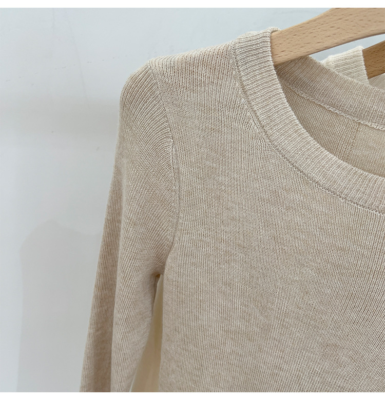 315g Weight Long Sleeve Sleeve Length Pullovers Placket Type Spandex, Polyester Fabric Type Short Top Length Knitwear Tops Type Daily Occasion Round Neck Neckline Slim Fit Type Solid Color Pattern Spring, Autumn Season Women's Gender Casual, Simple Style Style Wholesale Women's Casual Simple Style Solid Color Long Sleeve Sweaters & Cardigans 12