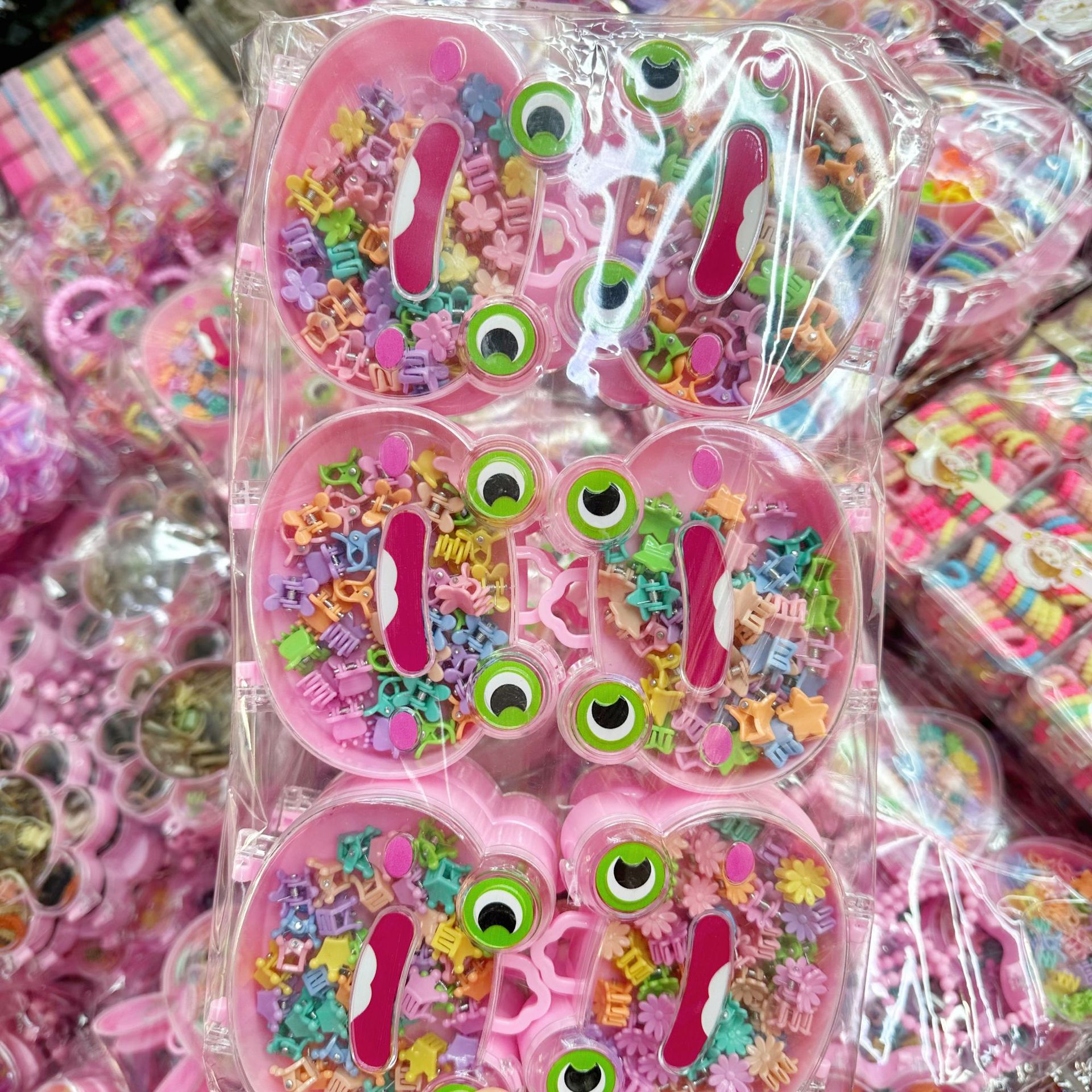 Mini cabeza de princesa en caja, clip de agarre pequeño, clip de flequillo, horquilla rota en la frente, banda elástica para niños, no daña el cabello, anillo del pulgar al por mayor image 83