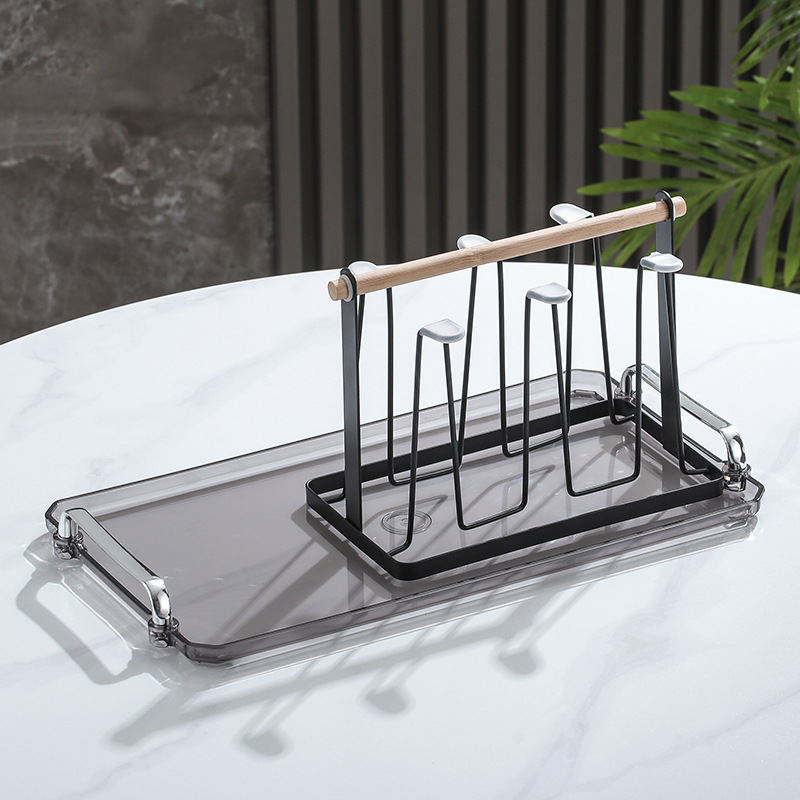 Portavasos invertido con drenaje, estilo japonés, soporte de hierro para cocina al por mayor