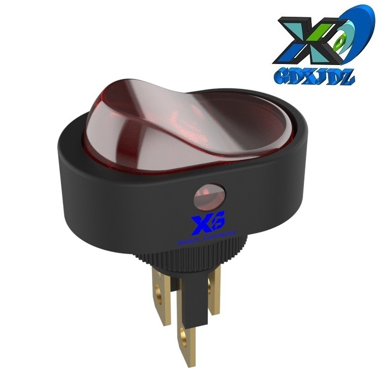 椭圆形猫眼船型开关 汽车配件猫眼灯翘板开关 灯汽车改装电源开关