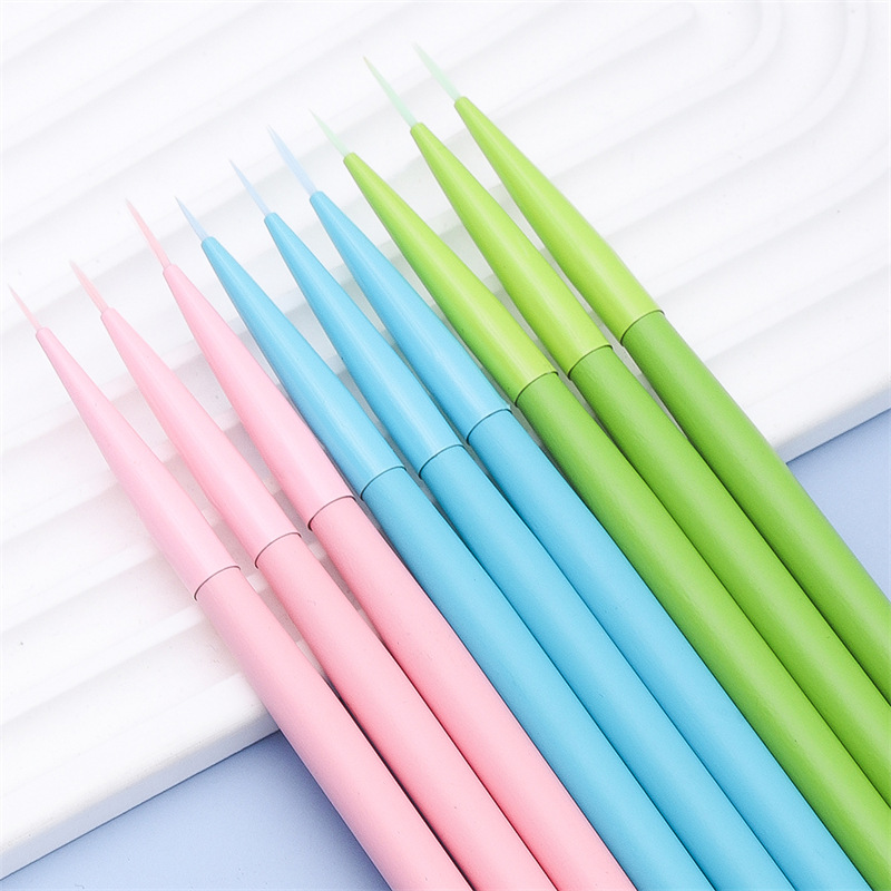 Nuevo estilo de arte de uñas transfronterizo 3 piezas de macarons color madera nail manicura trailer lápiz de dibujo de hilo de gancho de arte de uñas japonés bolígrafo de dibujo