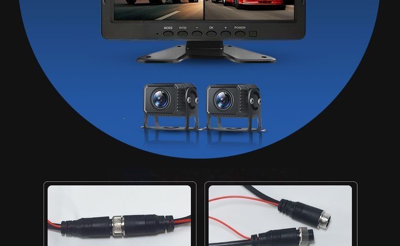 24V semi-trailer front and rear camera recorder with high-definition night vision, 12V dual-camera reversing image integrated device for trucks
