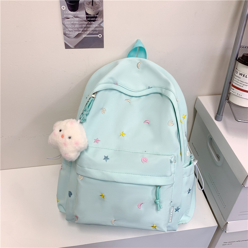 甜美小清新软糯少女双肩包初高中大学生轻便护脊书包温柔碎花北化|undefined