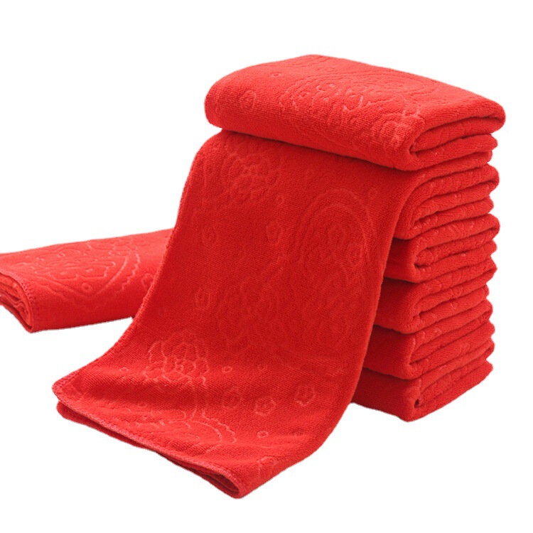 Red Wedding Towel Fine Fiber Without Happy Words Household Peach Heart Wedding Celebration Full Moon Birthday Red Handkerchief Gift Wholesale Red Wedding Towel Fine Fiber Without Happy Words Household Peach Heart Wedding Celebration Full Moon Birthday Red Handkerchief Gift Wholesale