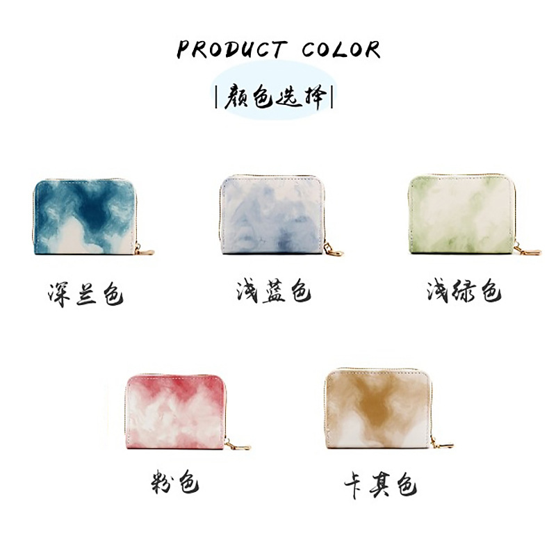 Versión coreana de la pequeña bolsa de órgano fresca de ins, billetera con cremallera para estudiantes, lindo y pequeño certificado, cambio, una pequeña bolsa de tarjetas para mujer