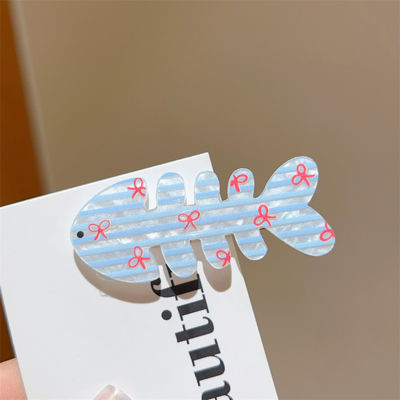 Blue fishbone hairpin [1 piece]