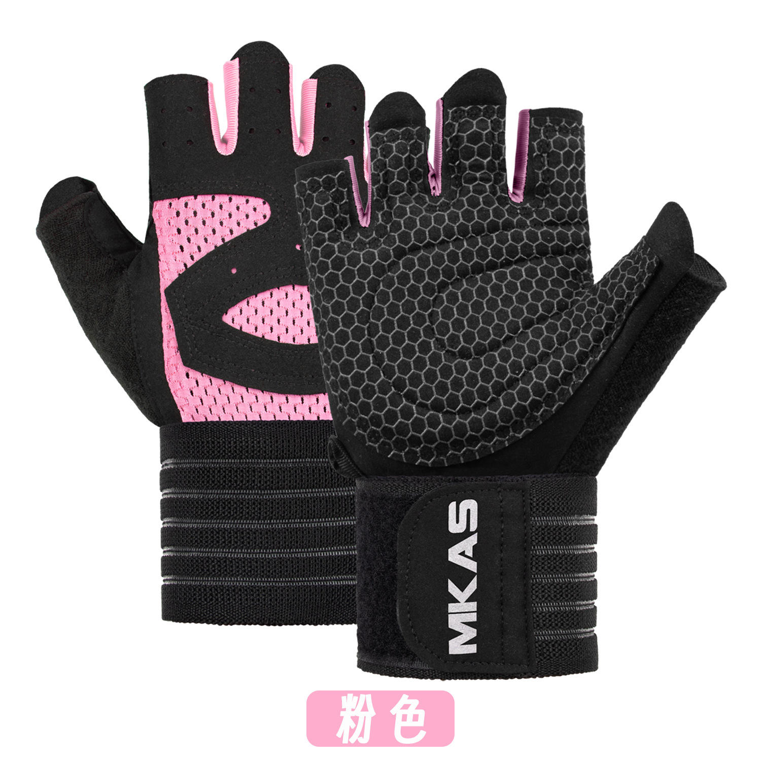 MKAS guantes de fitness protector de muñeca todo en un dispositivo de entrenamiento de fuerza de medio dedo para hombres guantes deportivos de caballo