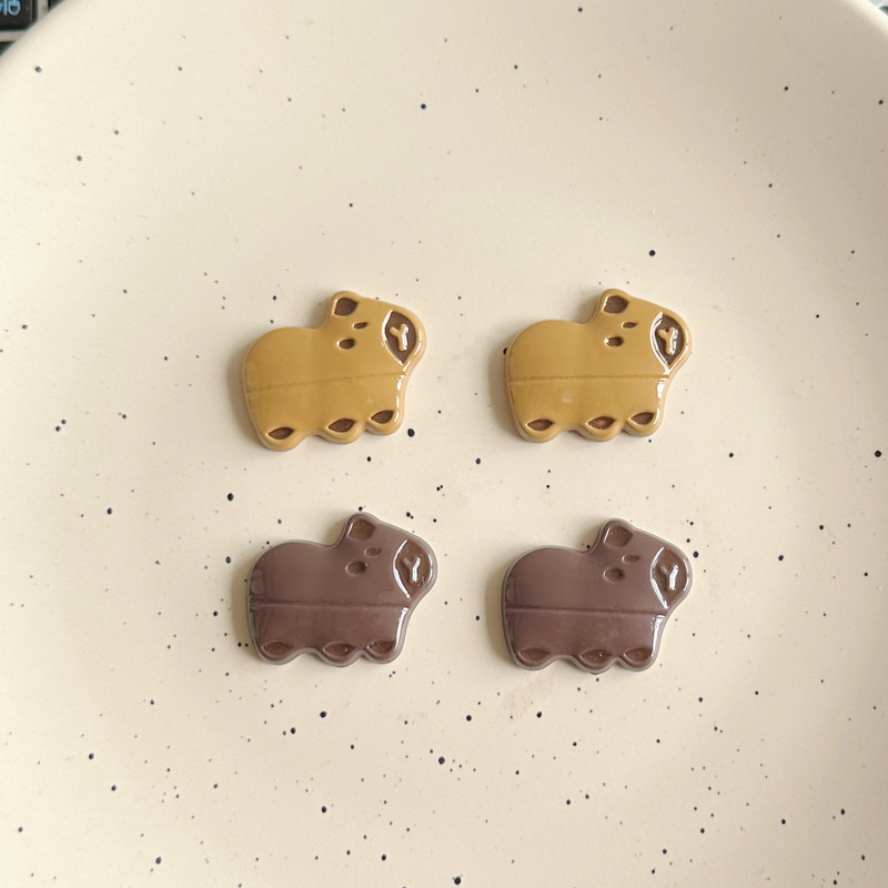 Cute Capibala Pufferfish Resin Accessories New diy Mobile Phone Case Cream Glue Hairpin Material Package Shoe Flower