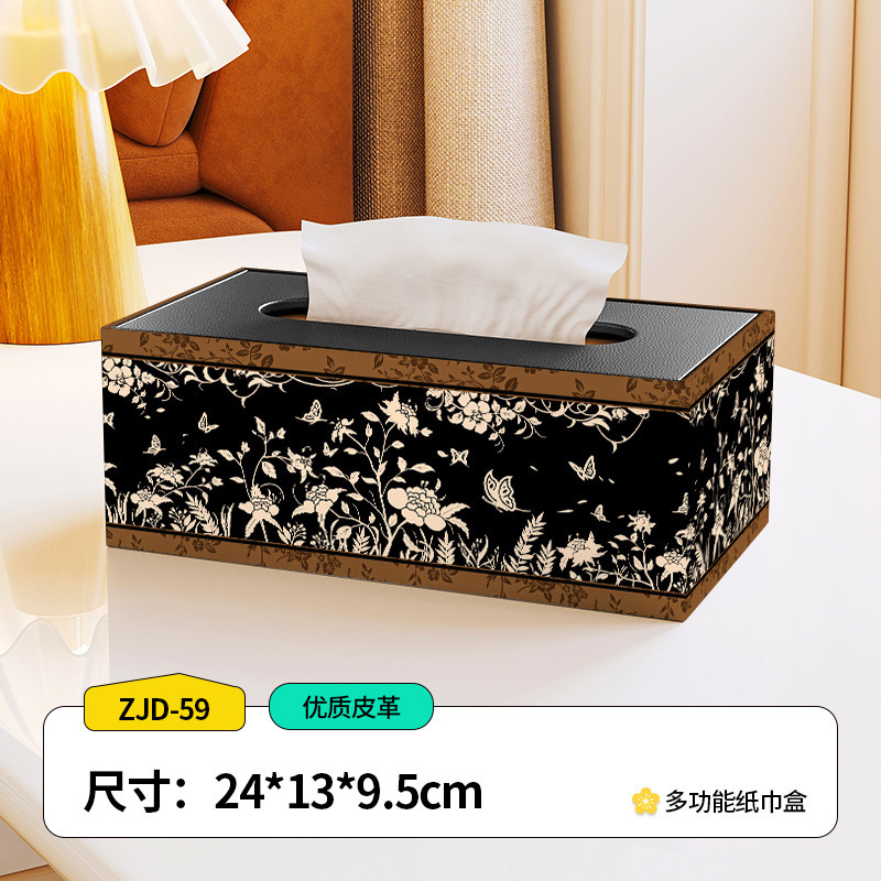 中世スタイルのティッシュボックス、ホームリビングルーム、コーヒーテーブル、レストラン、ライトラグジュアリー、ハイエンドのベッドルーム、多機能デスクトップストレージティッシュボックス|undefined