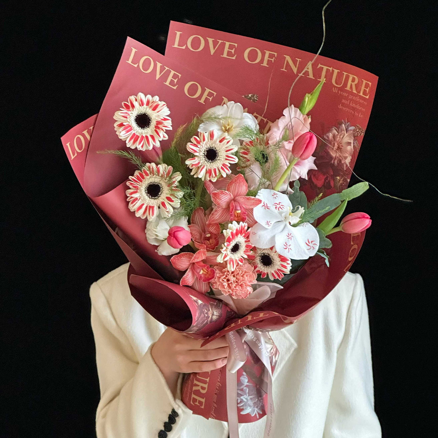 Flores favoritas en línea pintura al óleo viento retrógrado papel de embalaje Maillard ramo de flores papel de embalaje de flores hechas a mano DIY material floral