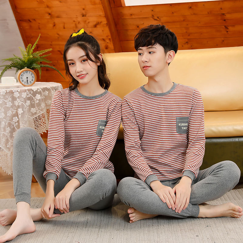 Autumn and Winter youth underwear suit children's clothing middle and big children's autumn clothes long pants cotton home wear pajamas cotton sweater wholesale