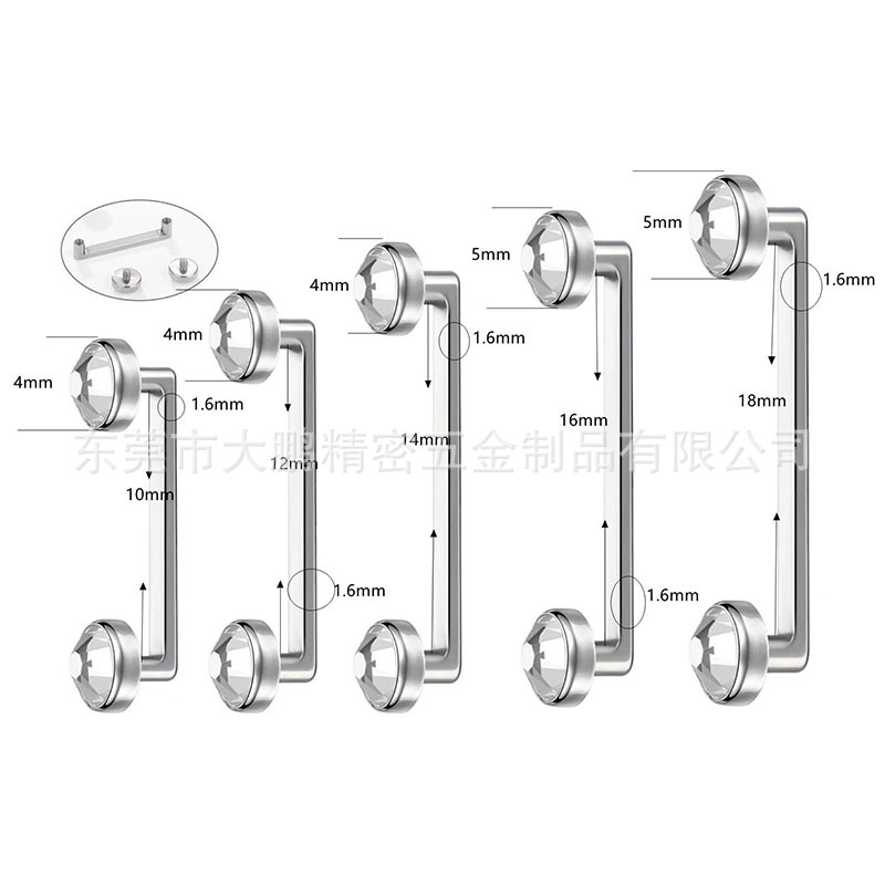 F136チタンg 23内歯直角ロッド長埋め釘5a双頭植皮釘人体穿刺皮下移植鎖骨釘