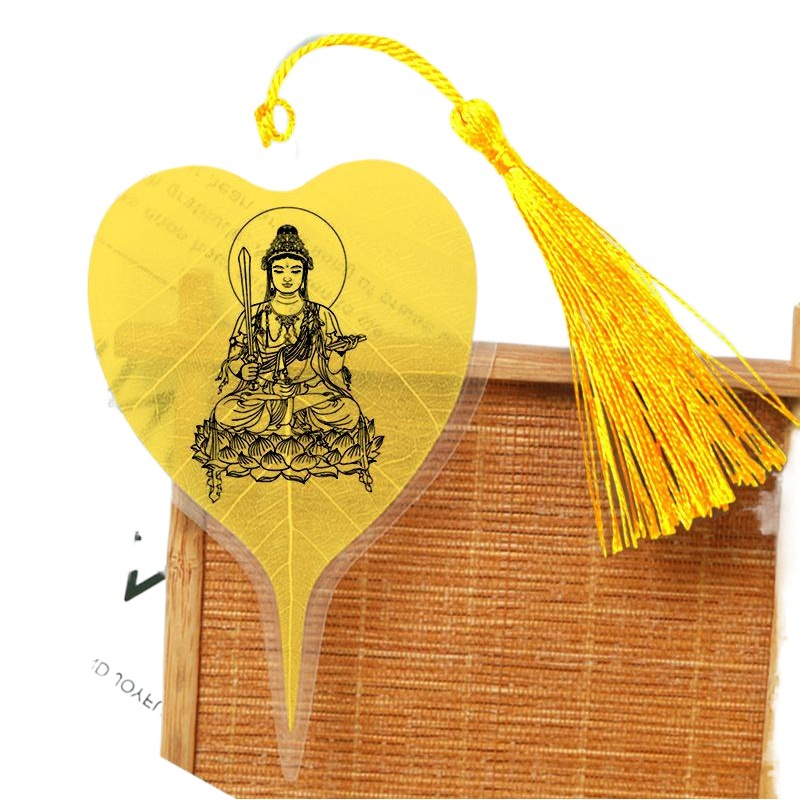 Cultura de la hoja Bodhi Marcadores conmemorativos de venas de hojas Marcadores de hojas de estilo chino clásico creativo Marcadores de metal Sakyamuni