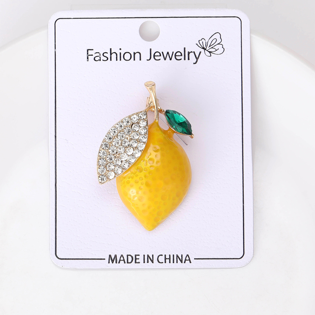 New Small Fresh Lemon Brooch Accessories Enamel Oil Dripping Fruit Pin Simple Versatile Corsage for Men and Women