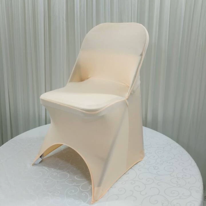 Foreign trade thickened elastic folding chair cover, hotel wedding one-piece chair cover, outdoor wedding elastic chair cover