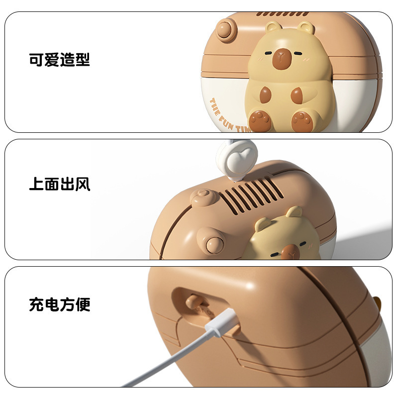 超かわいいカメラ首吊りミニファン安全な葉のない柔らかいストラップ子供の屋外クールファッションギフト卸売|undefined