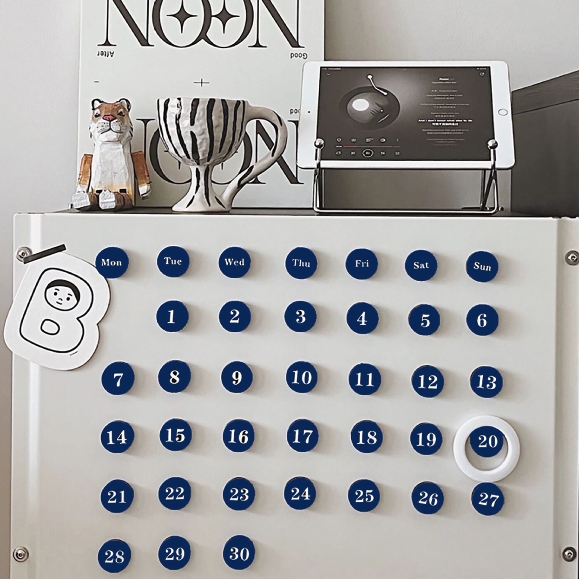 3cm 블루 + 스티커 + 책상 램프 + 로고 서클