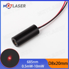 D8x20mm 685nm������״ ��� ����ģ�� ������0.5mW 1mW 5mW 10mW