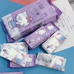 Purple kt cat wipes children's disposable hand and mouth cleaning wipes portable small package mini wipes baby