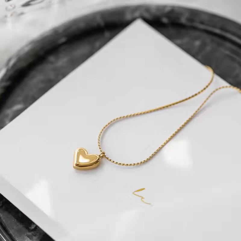 Einfacher Stil Herzform Titan Stahl Überzug Halskette Mit Anhänger 1 Stück display picture 4