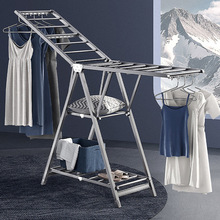 铝合金折叠晾衣架室内落地衣架阳台卧室晾鞋架晾被子可移动晒衣架