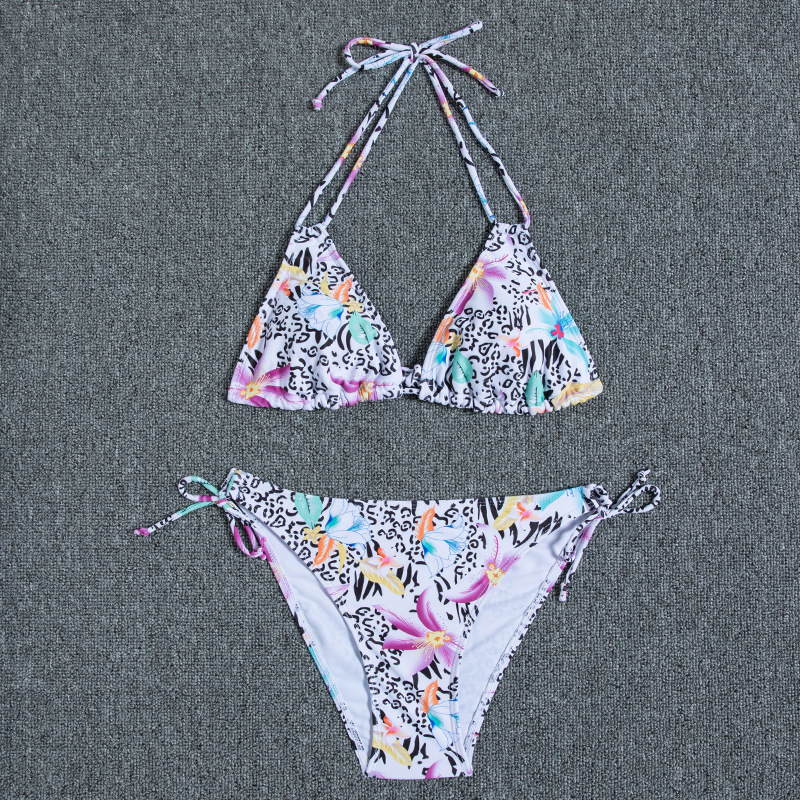 84g Weight Comfort Feel Of Sensation Low Waist Panties Waist Briefs Panties Style Bralette Bra Category Polyester Fabric Type 2 Pieces Set Quantity Swimming Pool, Beach Occasion Comfort Function Ditsy Floral Pattern Triangle Cup Bra Cup Women's Gender Women's Ditsy Floral 2 Pieces Set Bikinis Swimwear 2