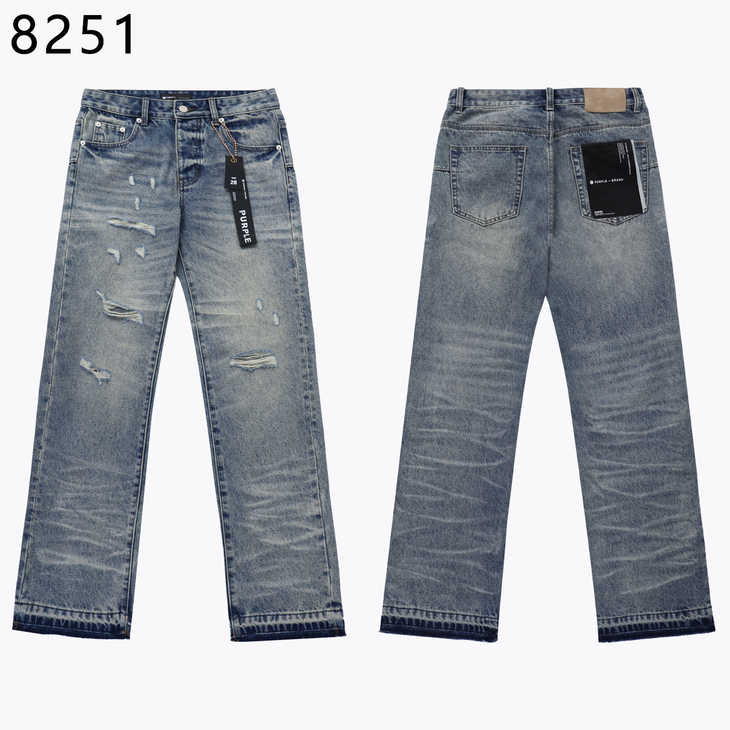 Marca de moda transfronteriza JB purple verano rectas vaqueros lavados de agua para hacer viejos agujeros vaqueros de hombre pantalones cortos de caño purple