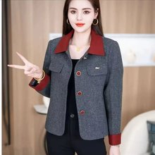 妈妈小香风外套短款秋装2025新款中年女装中老年人春秋季洋气上衣