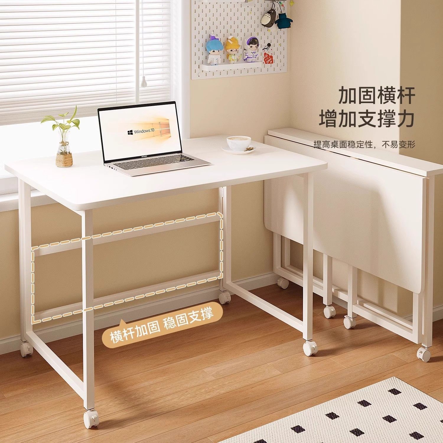 Foldable Desk Student Home Computer Desk Simple Bar Table Bedroom Desk Removable Bedside Small Table