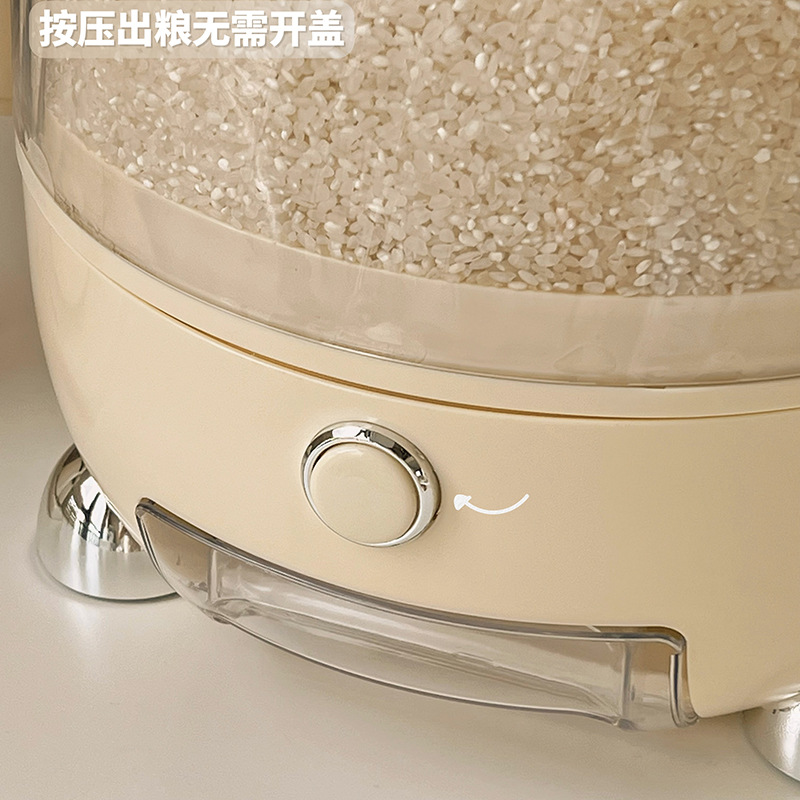 Cubo de arroz hogar a prueba de insectos a prueba de humedad sellado de calidad alimentaria olla de arroz caja de almacenamiento de arroz de granos tipo prensa