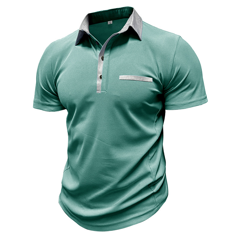 2024 Summer Polo Collar Colored Short sleeved Shirt for Men's Casual Top_vogarts.com