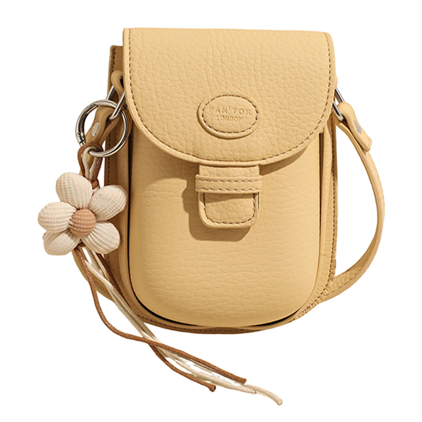 Bolso de mano pequeño, cuero flap inclinado, nuevo hombro 2026 bolso de mujer, diseño de viaje de teléfono celular coreano