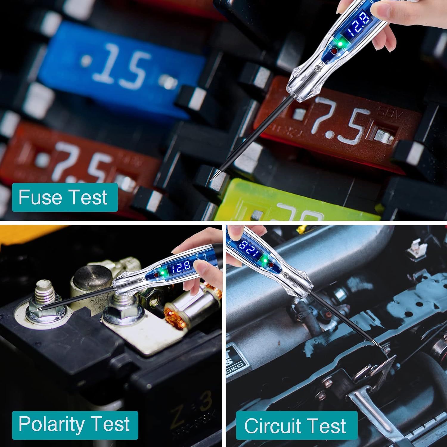 Car Bidirectional Digital Display Voltage Tester Car Circuit Tester 836 Circuit Diagnostic Instrument 3-60V Universal