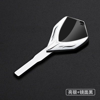 Motorcycle metal key blank suitable for Triumph Scrambler 400X(C400X) 1200x/xc/xe (Motorcycle Key) - bright-silver-mirror-black-kx-ktm