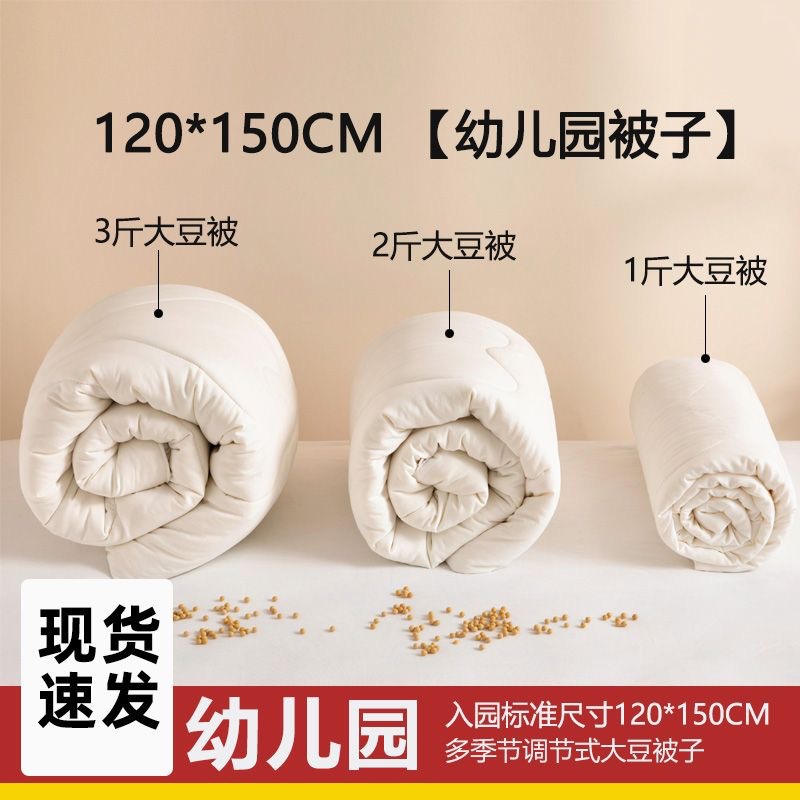 Kindergarten Class a Soybean Quilt Kidsren's Quilt Feather Silk Quilt 120X150Cm Kindergarten Quilt Core Spring & Fall Style Universal for All Seasons