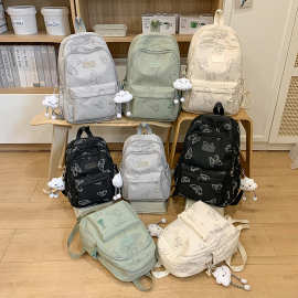 新款日系ins蝴蝶双肩包女大容量学生初中高中校园书包轻便大背包