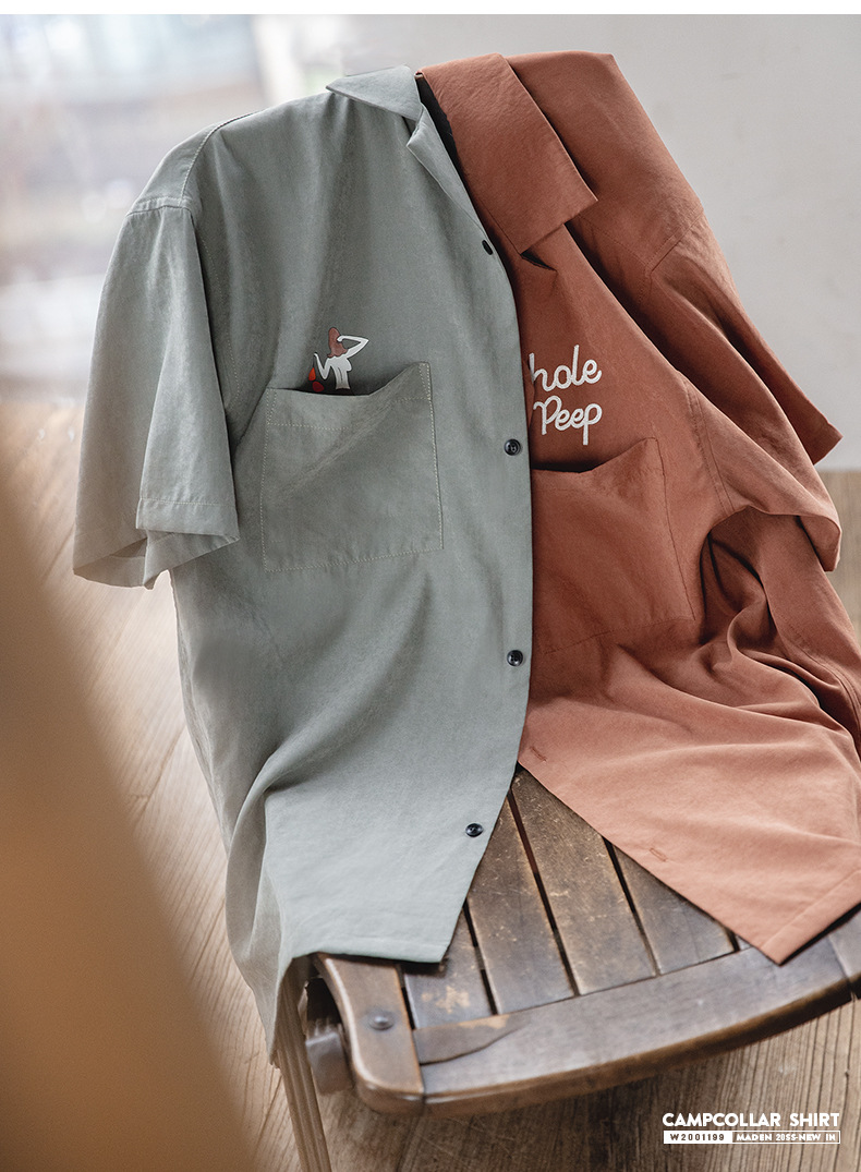 Madden Workwear Retro Cuban Collar Shirt For Men Summer Style_voghion.com